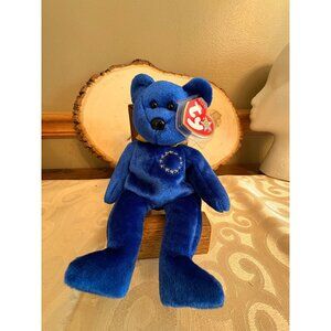 Ty Beanie Baby Unity European Blue Bear Plush Toy Collectible With Tag
